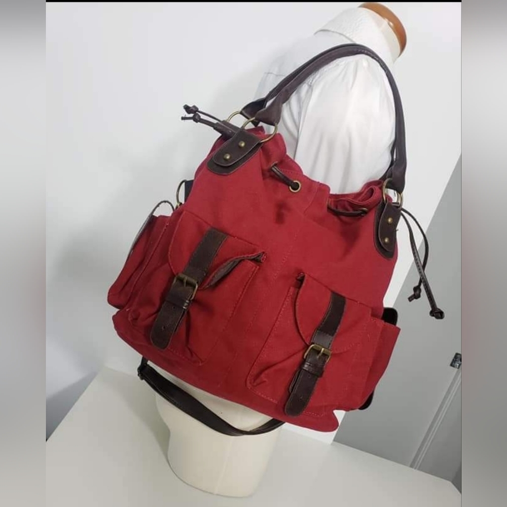 RED - Stylish Red DoubleHandle Bag Handbag Purse